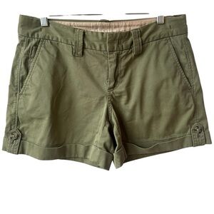 Banana Republic Roll up Cargo Women's Shorts size 4 stretch green zipper pockets